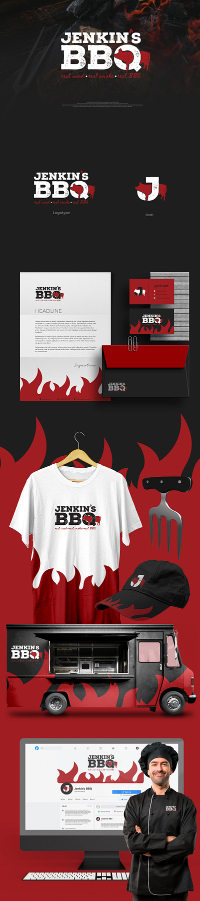 Jenkin's BBQ bestlogo brandidentity branding design graphicdesign logo logodesign logoinspiration