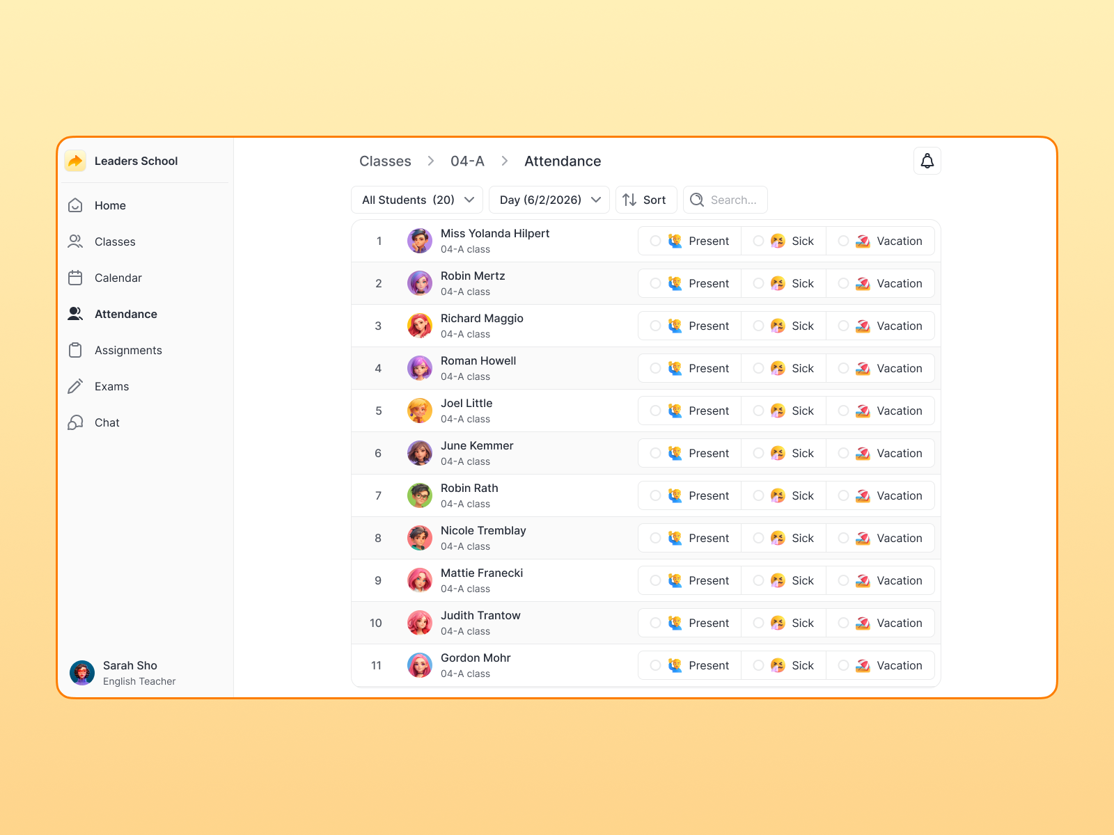 School Management System - Attendance