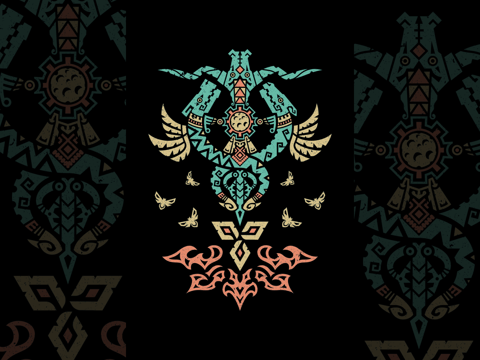 Midnight Serpent design graphic design illustration moon mystic nordic ornament serpent sigil totem