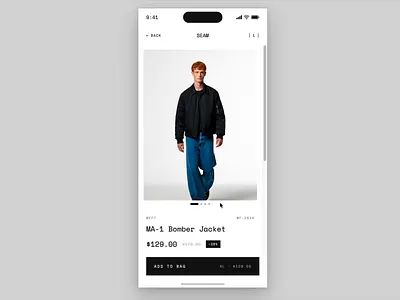 SEAM — Fashion E-Commerce app cleandesign design designer e commerce ecommerce fashion figma ios minimal mobile mobile app productpage ui uiux uiuxdesign ux