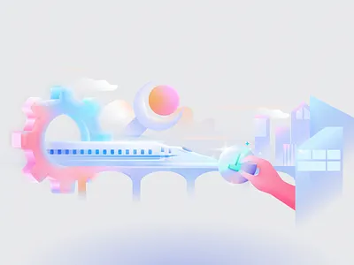 Train maintenance design illustration vector