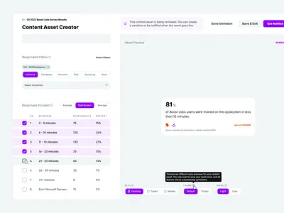 UserEvidence Content Asset Creator b2b button data design system desktop dropdown filter flat input mobile preview saas simple stat tablet ui userevidence ux web app