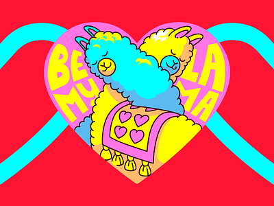 "What is love?" adobe illustrator animal art charactedesign cute art design graphic design happy valentines day illustration lama love popart postcard valentine vector