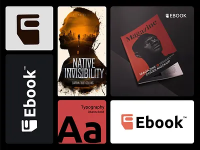 Ebook branding & monogram logo bold logo book cover brand mark brand system clean branding creative direction digital book ebook branding ebook cover editorial design graphic design logo design minimal logo modern identity modern publishing monogram logo publishing design typography ui branding visual identity