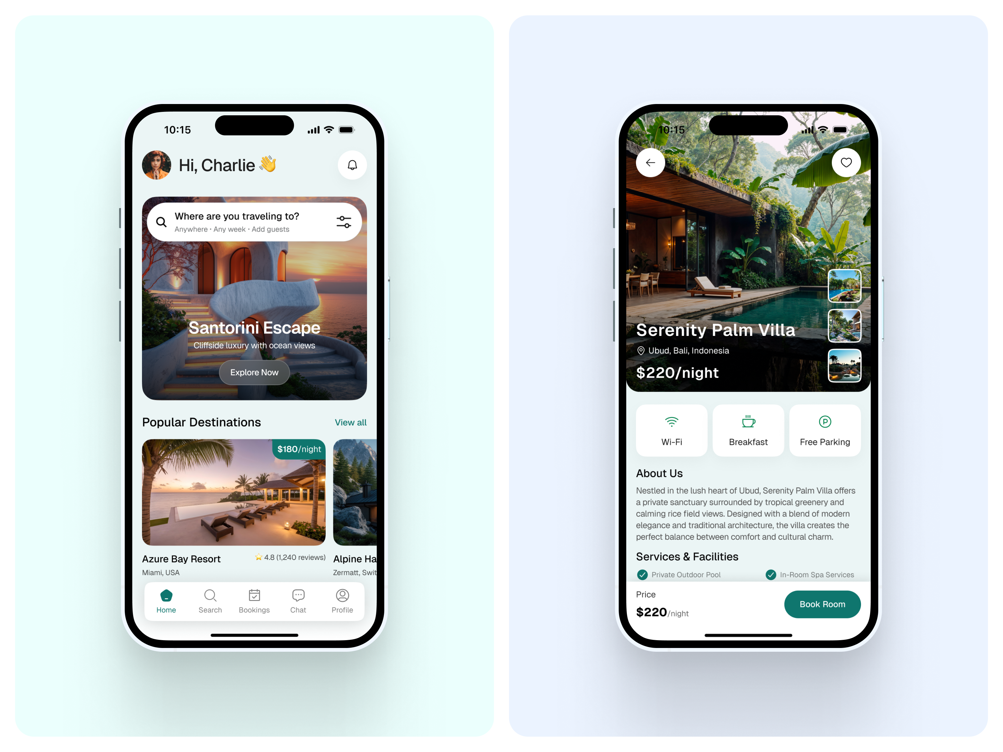 Hotel & Villa Reservation App app design booking platform digital product ecommerce app hospitality design hotel booking interaction design interface design minimal design mobile app mobile ui product design reservation system travel app travel technology ui design user experience user interface ux design vacation rental