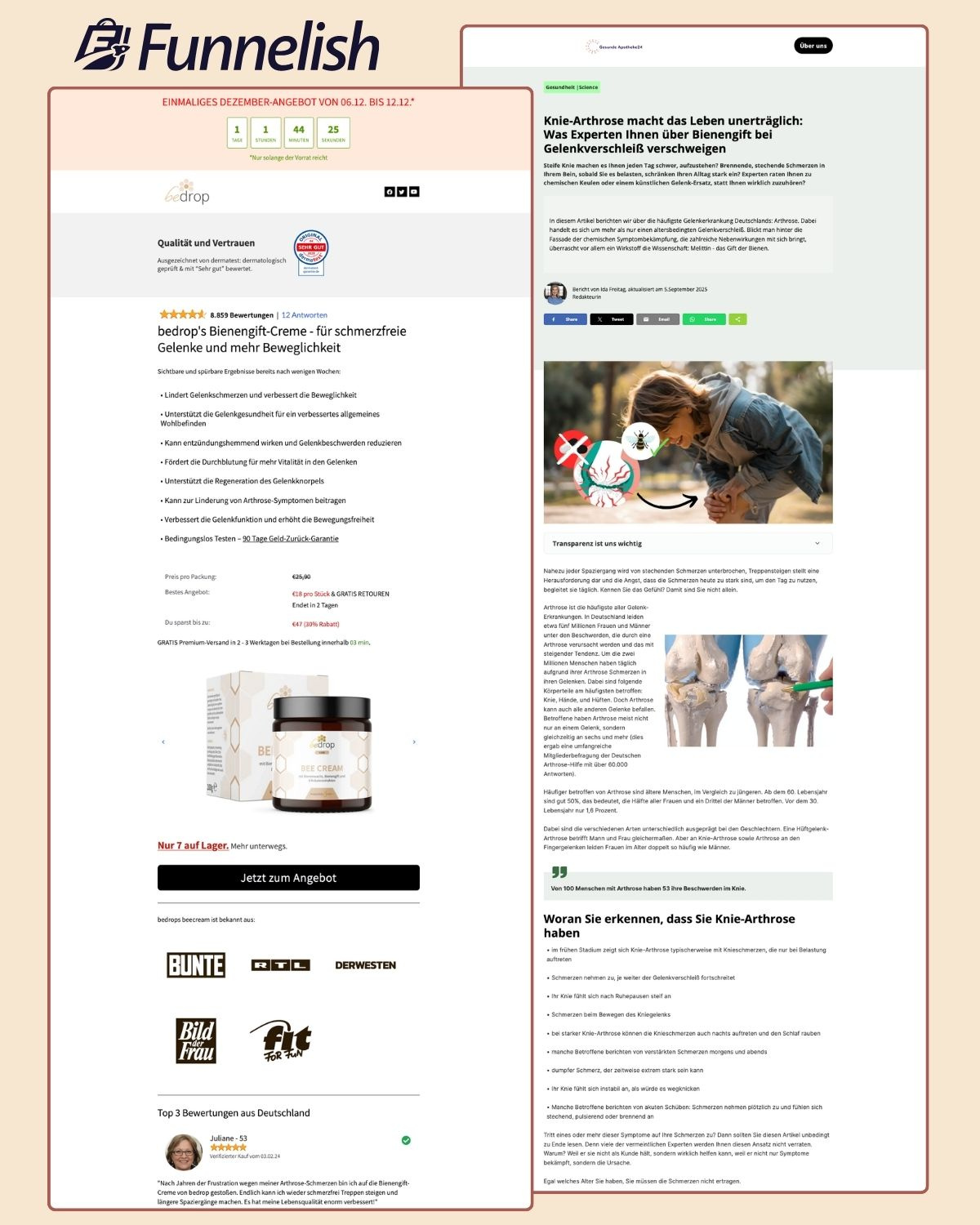 Bee Cream Funnel | Funnelish Template funnelish funnelish advertorial page funnelish expert funnelish product page funnelish template