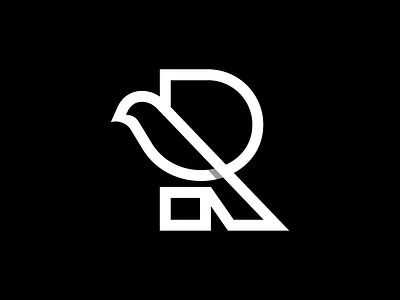 Initial R Bird Logo animal beauty bird boutique brand branding design fashion graphic design identity illustration initial jewelry letter logo mark mono line pet sale typography