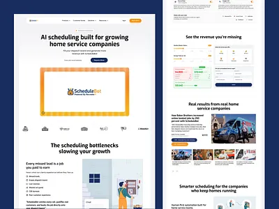 AI-powered scheduling & dispatch automation Platform ai assistant ai automation ai chat ai form ai voice crm field service google lsa home service hvac website landing page lead product design saas crm service booking ui design ux design web application web design website
