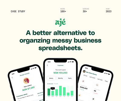 Aje - A finance management tool for businesses animation design design tech figma figma logo mobile design ui ux