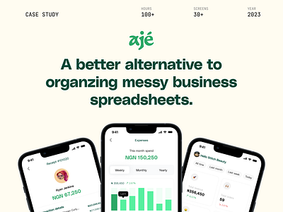 Aje - A finance management tool for businesses animation design design tech figma figma logo mobile design ui ux