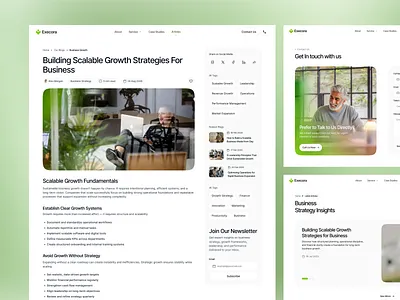 Consulting Website UI – Blog, Contact & Insights Pages agency website layout business blog design consulting website ui contact page design corporate website ui editorial web design figma web design modern web interface professional website ui saas website design strategy consulting website ui ux case study