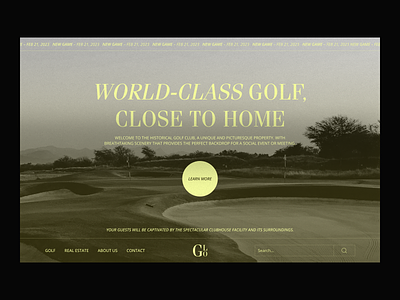 Golf Club club design golf golf course golfclub oldmoney style tennis ui vintage website