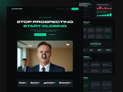 PipelineOS — B2B Lead Generation SaaS | Full Landing Page Design b2b conversion design dark minimal dark ui figma figma design framer design framer development landing page minimal design saas ui ui design web design