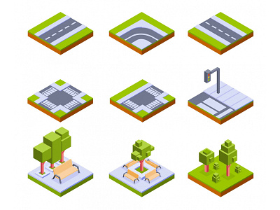 City Cross Isometric Elements cartooning city city cross city icon design free download free icons freebie icon set icons download illustration illustrator isometric icon vector vector design vector download