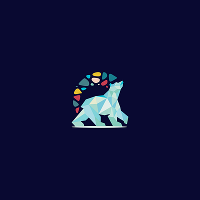 Geometric Pollar Bear design geometric logo mosaic pollar bear simple
