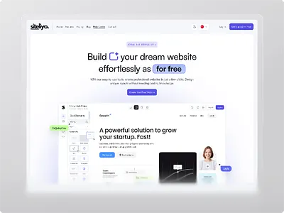 Siteliyo No-Code Website Builder UI/UX Product Design builder case study clean design editor hero section no code no code editor product design responsive design ui design website builder wysiwyg