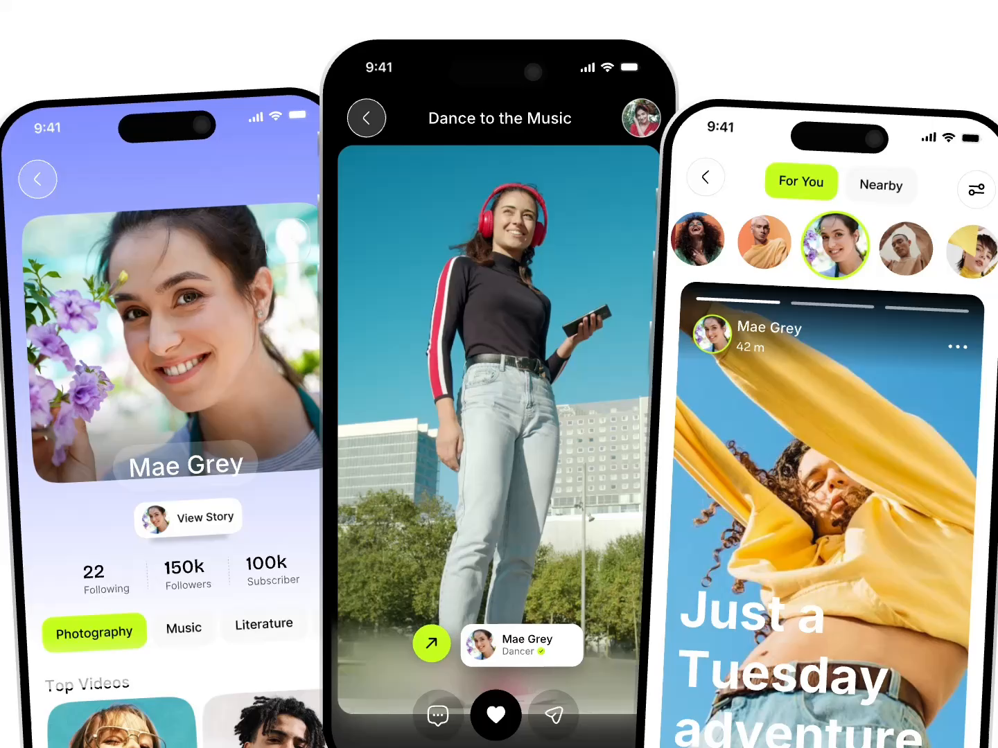 Example of Ai social media app design