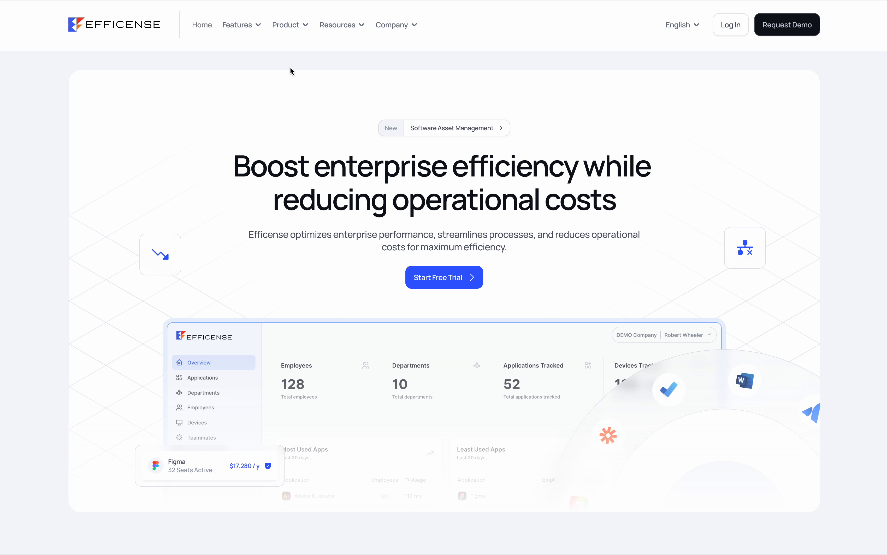 Example of Efficense Hardware Optimization B2B Landing Page UI/UX Design