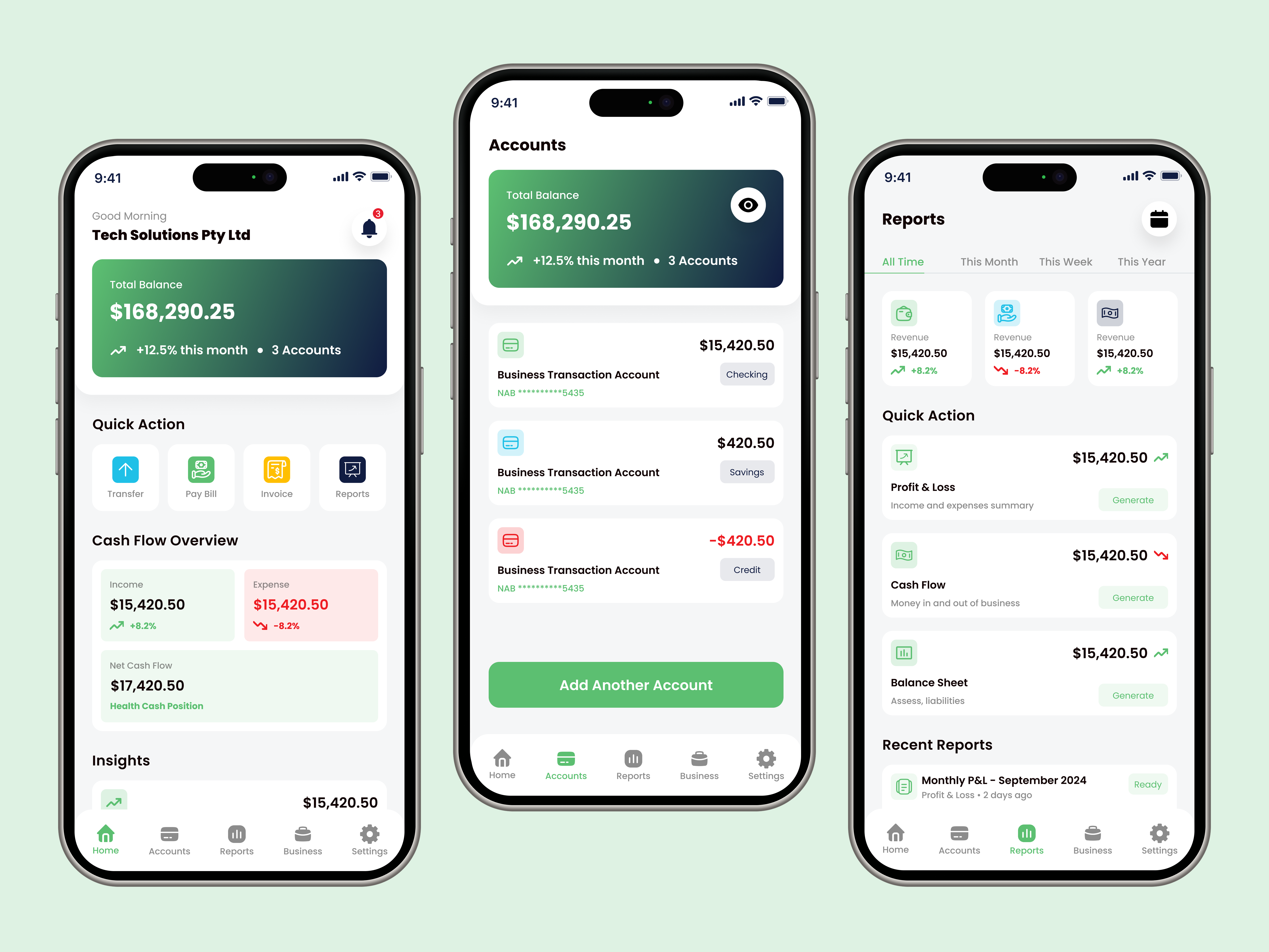 Fintech Mobile App UI UX – Business Banking & Data Sharing