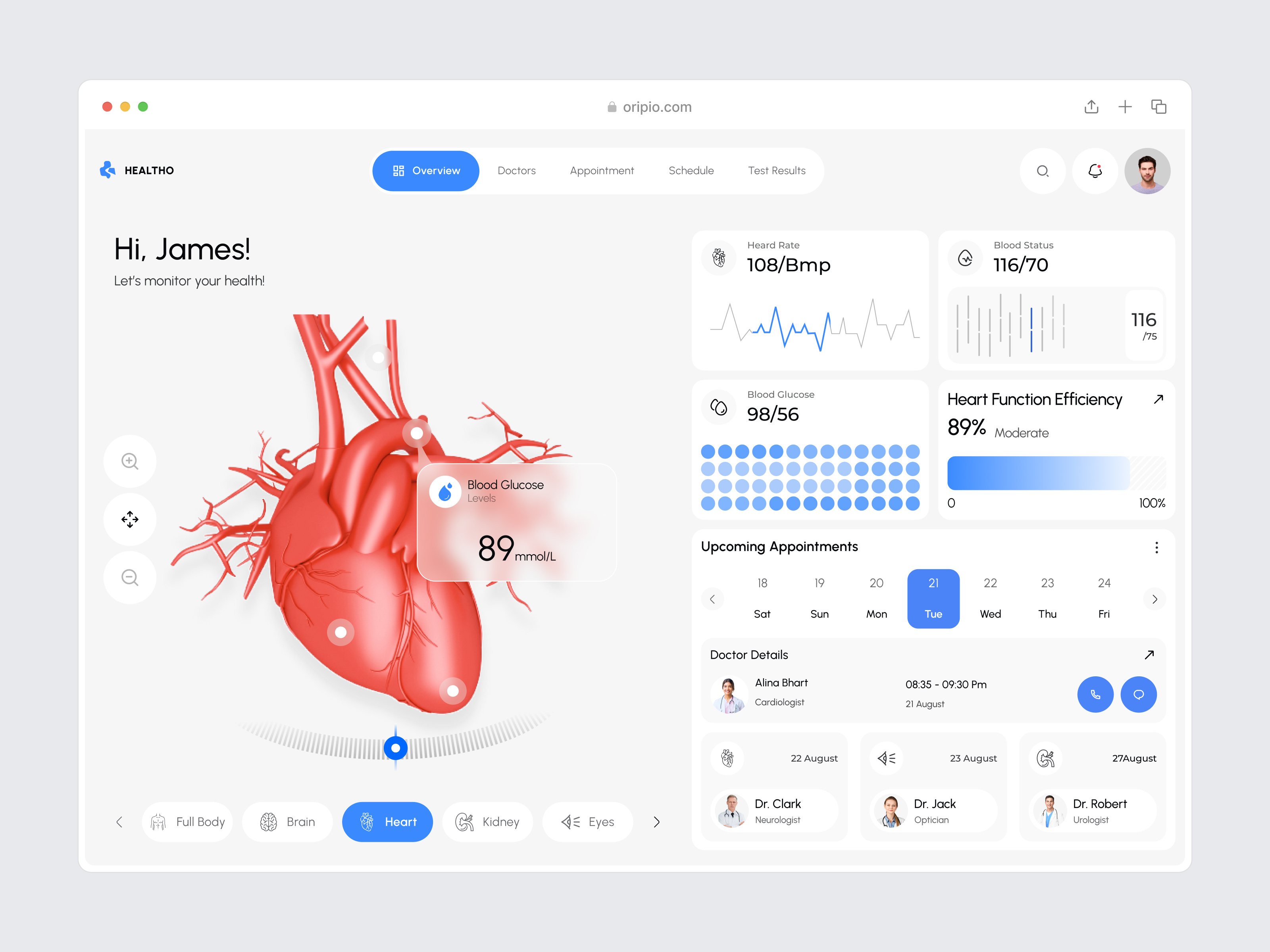 Healtho – Smart Medical Monitoring Dashboard