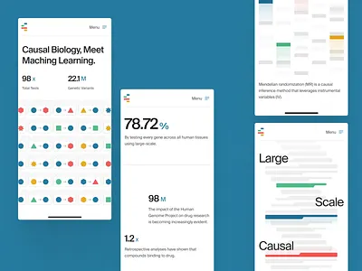 biotxai: Causal Genomics & Mendelian Randomization - Mobile UI bioinformatics biotech biotech branding biotech mobile biotech website biotechnology causal genomics clean colorful drug discovery ui drug discovery website genetics website genomics life sciences web design life sciences website mendelian randomization minimal mobile website precision medicine science design