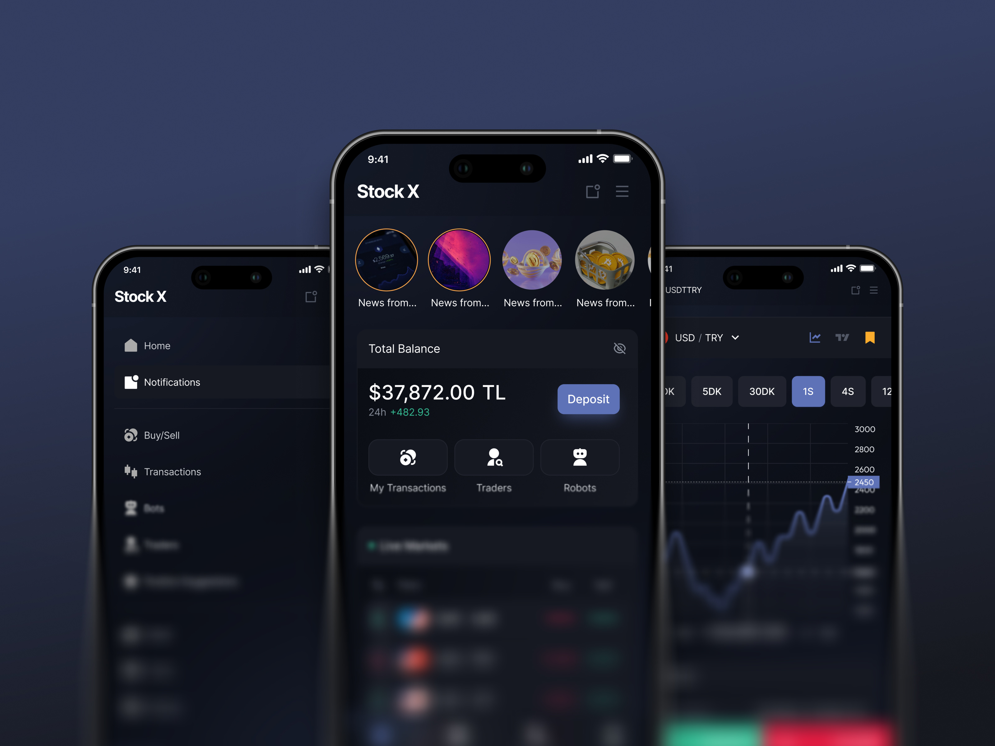Stock X Mobile Trading App UI/UX Design by Beew Studio case study crypto dark design figma finance fintech fintech app mobile app stock ui ui design ux web3