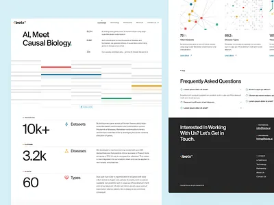 biotxai: Causal Genomics & Mendelian Randomization - Statistics bioinformatics biotech biotech branding biotech website biotechnology causal genomics clean colorful directed acyclic graph drug discovery ui drug discovery website genetics website genome genomics life sciences website mendelian randomization minimal precision medicine precision medicine website science design
