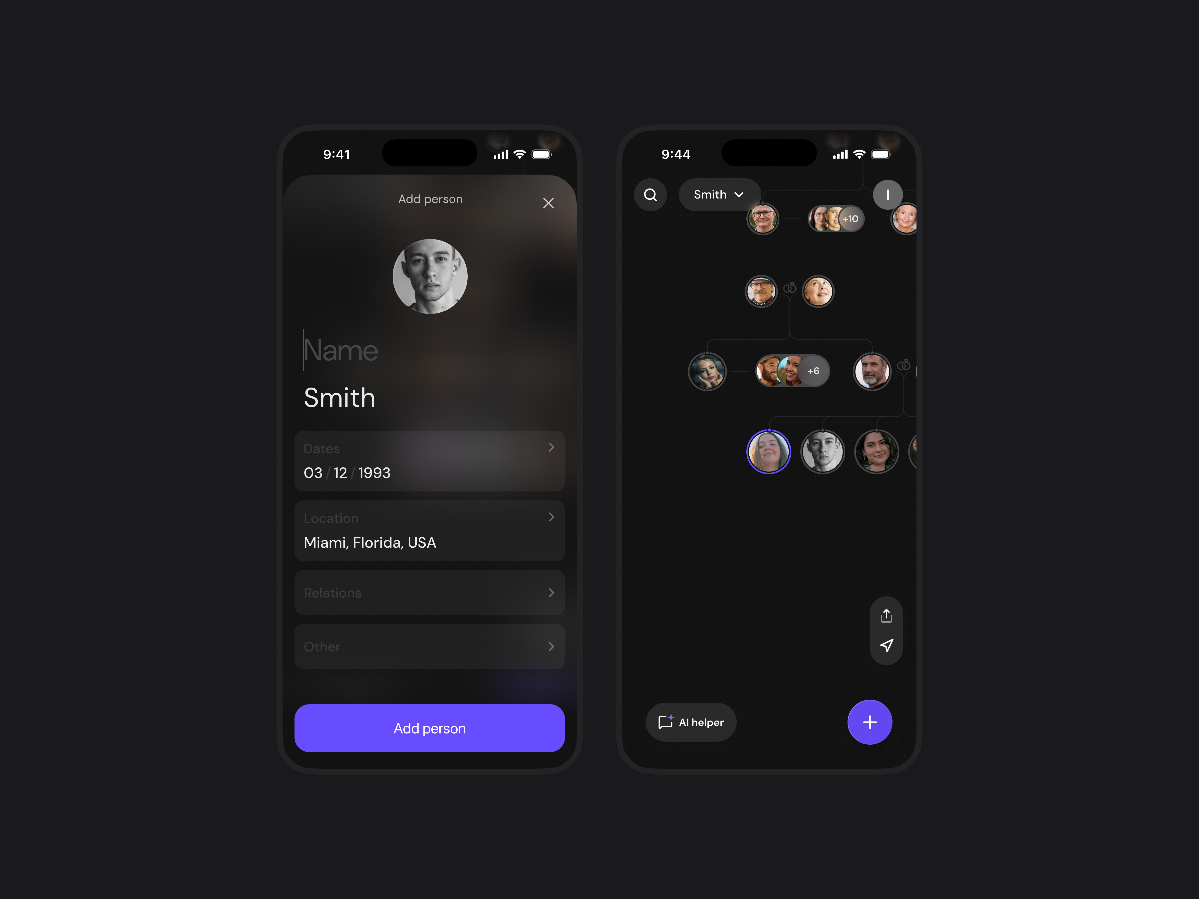 Family Tree, Genealogy, Reimagined — Map-Based Family UI