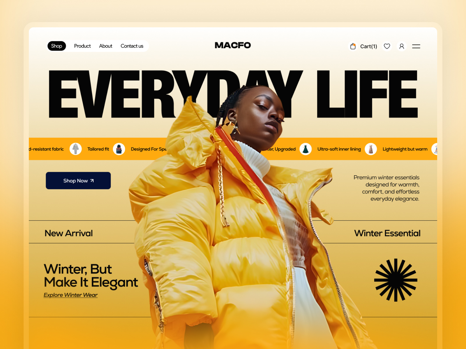 Macfo Modern Fashion, Refined Online Fashion E-commerce branding development ecommerce ecommerce website design fashion branding website figma design header hero section landing page landing website redesign saas website design shopify techwitpor uiux uiux design web design website
