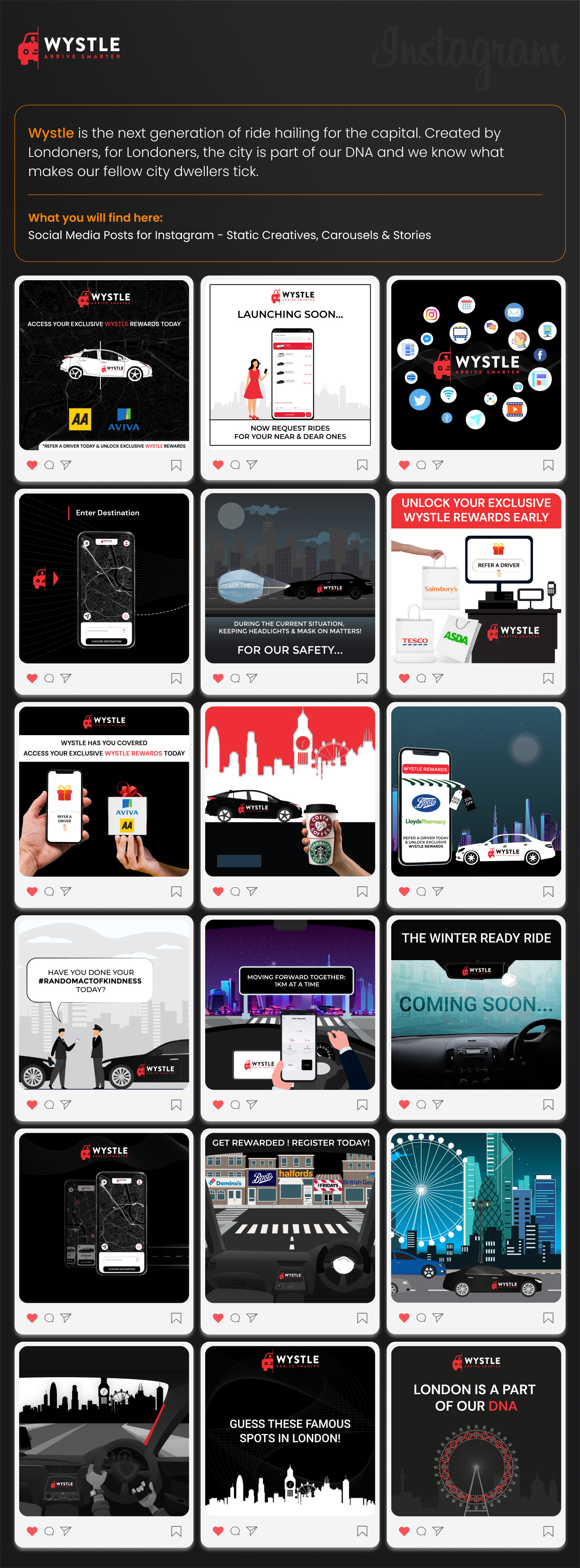 Wystle Cab - Social Media Marketing branding graphic design