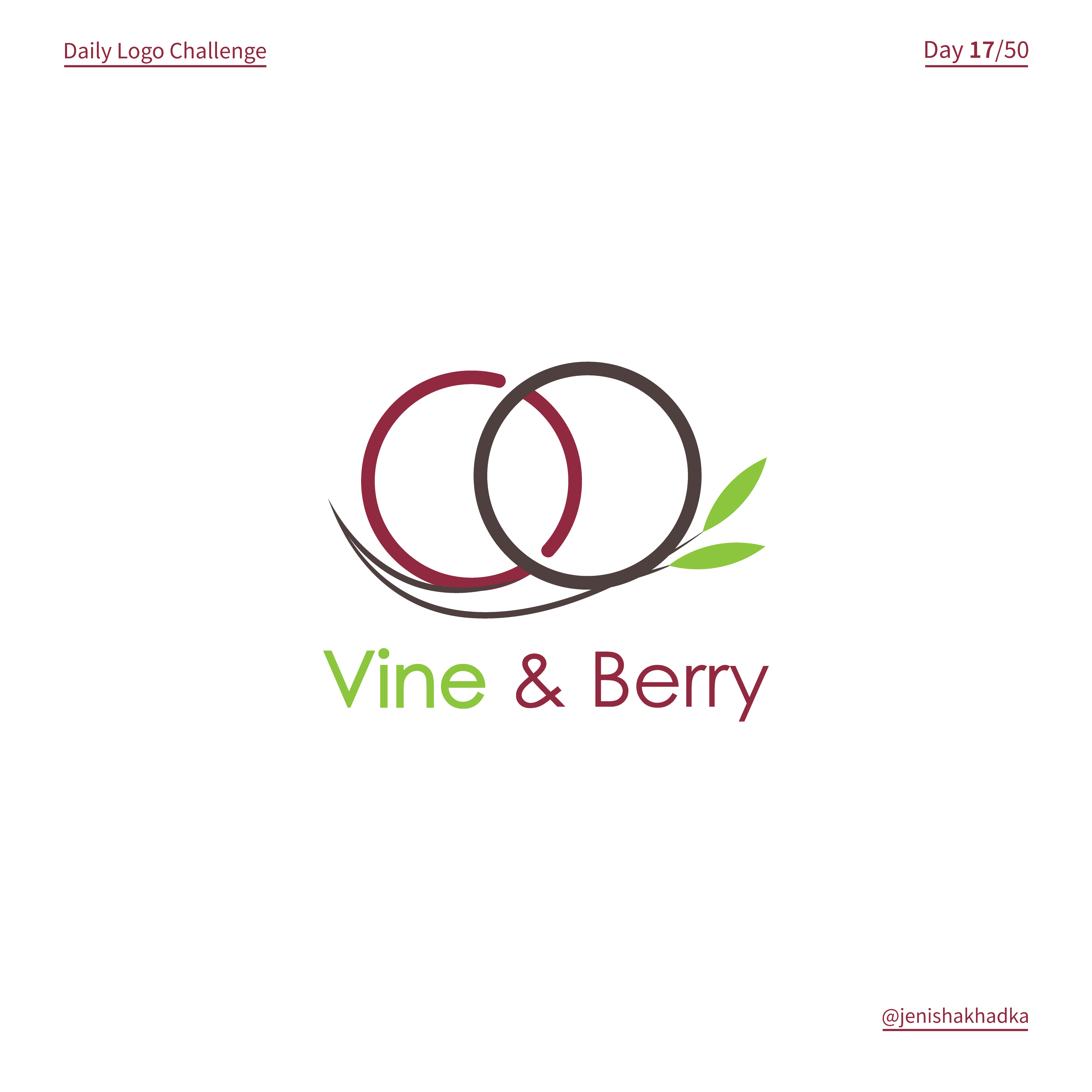 Day 17 Logo Challenge - Geometric Logo (Vine & Berry)