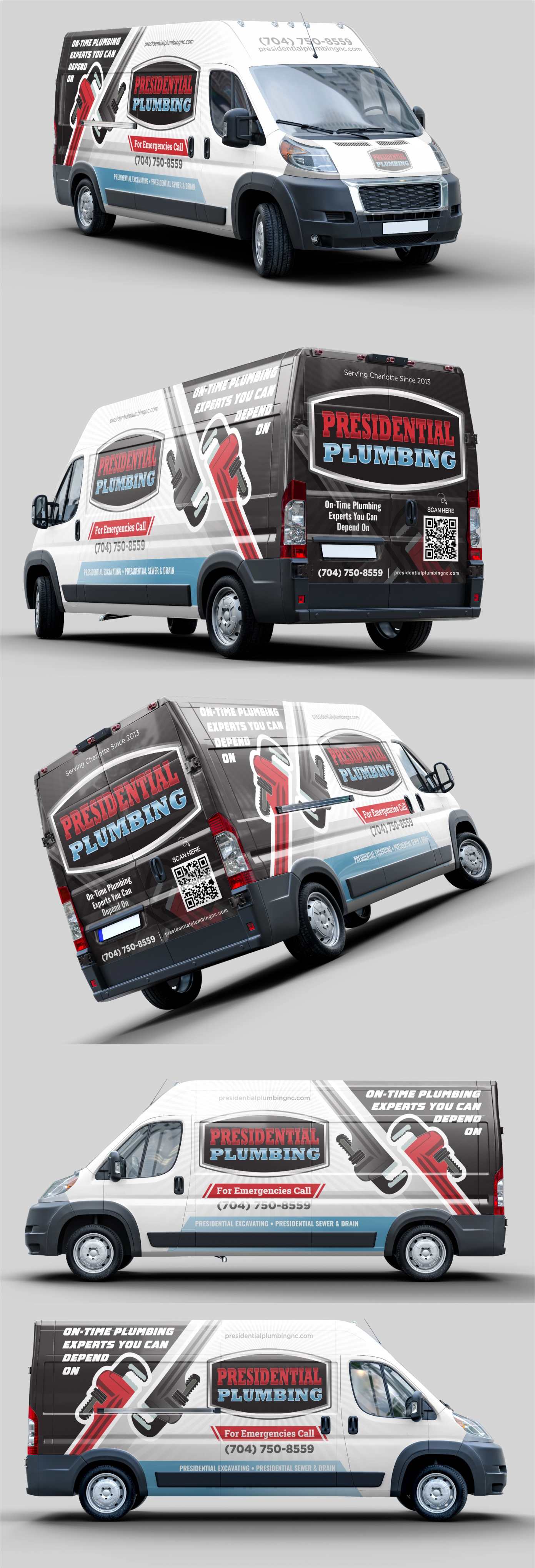 Presidential Plumbing I Wrap branding car wrap creative wrap graphic design innovative wrap