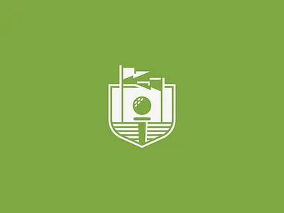 Golf badge badges ball branding branding concept design flag golf green illustration landscape logo logo design logomark nature pickle shield sport sports
