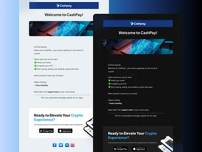 Crypto App E-mail Template Design app design design email email template email template design responsive design ui uiux design ux web design website