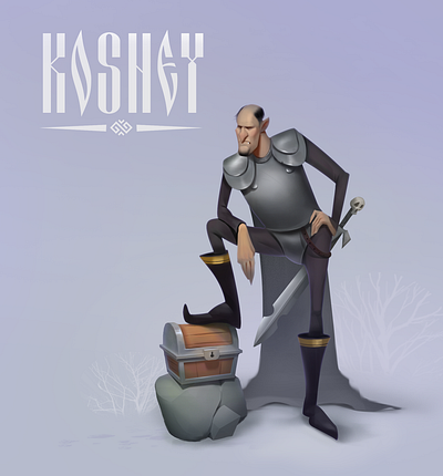 Slavic mythology: Koshey character characterdesign digitalart illustration logo ui vector illustration