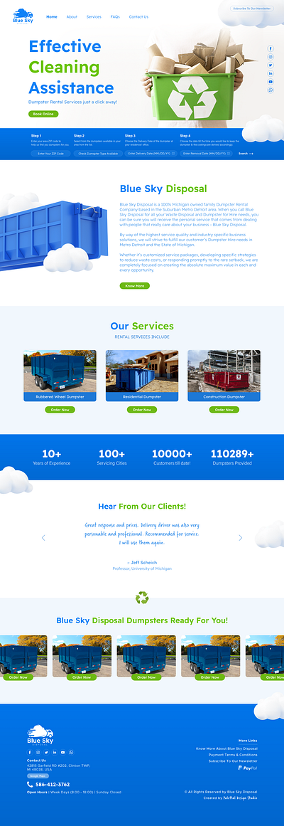 USA Dumpster Brand branding ui website