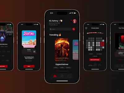 Cinema Ticketing App app app design design prototype prototyping ui uiux design ux
