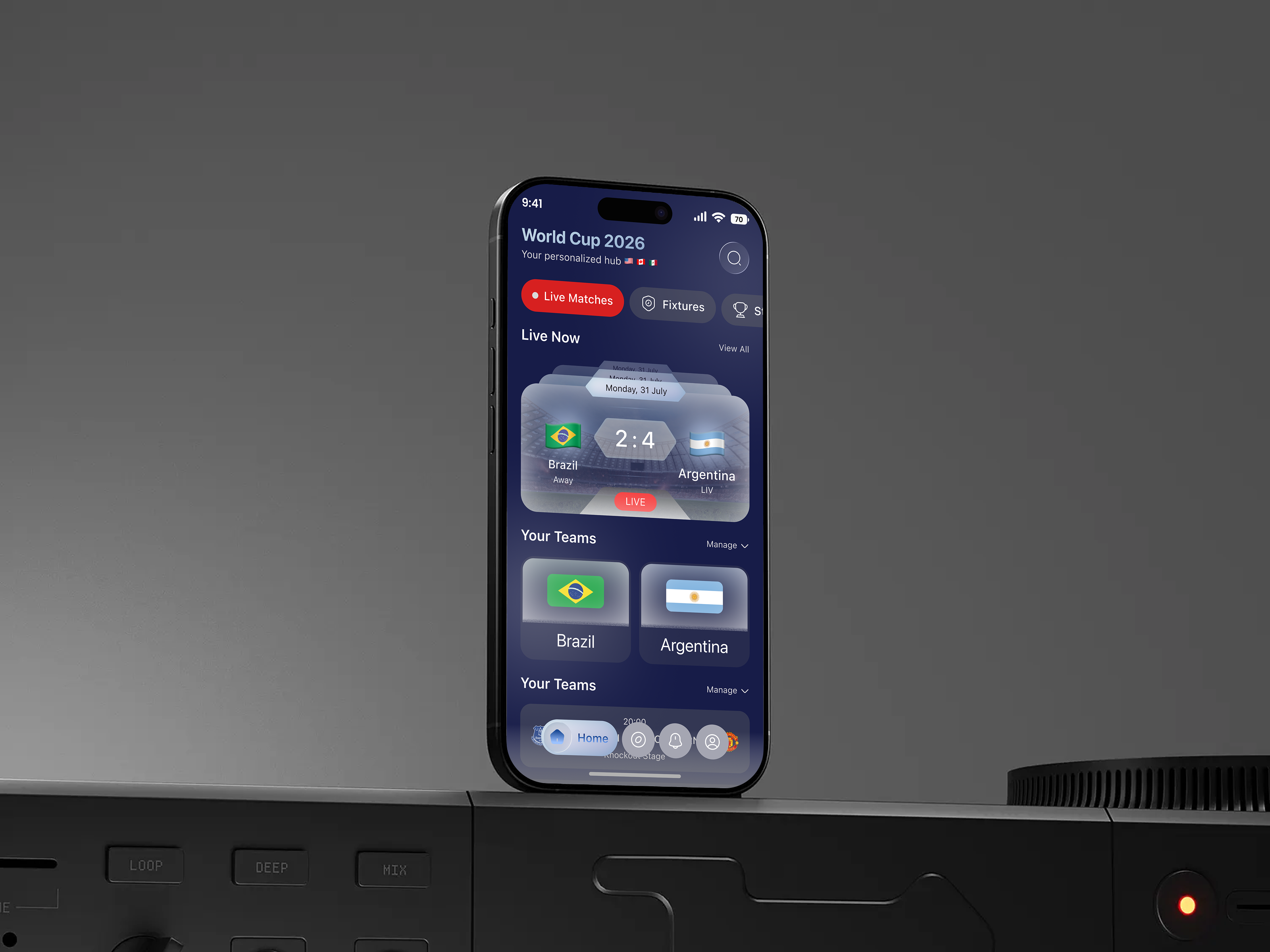 World Cup 2026 – Live Match Home Screen UI