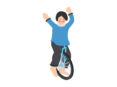 Cycling adobe illustrator blue cycle cycling flat flat design graphic design icon indonesia vector women