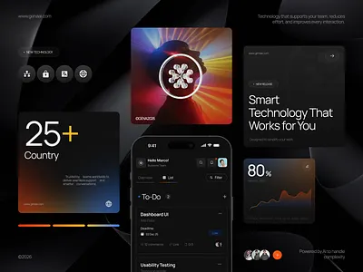 Gena AI — Smart SaaS Dashboard & Brand Identity 🚀 app design artificialintelligence bold branding darkmode dashboard design graphic design interface logo logo design minimalism saas saas branding saas logo social media ui website