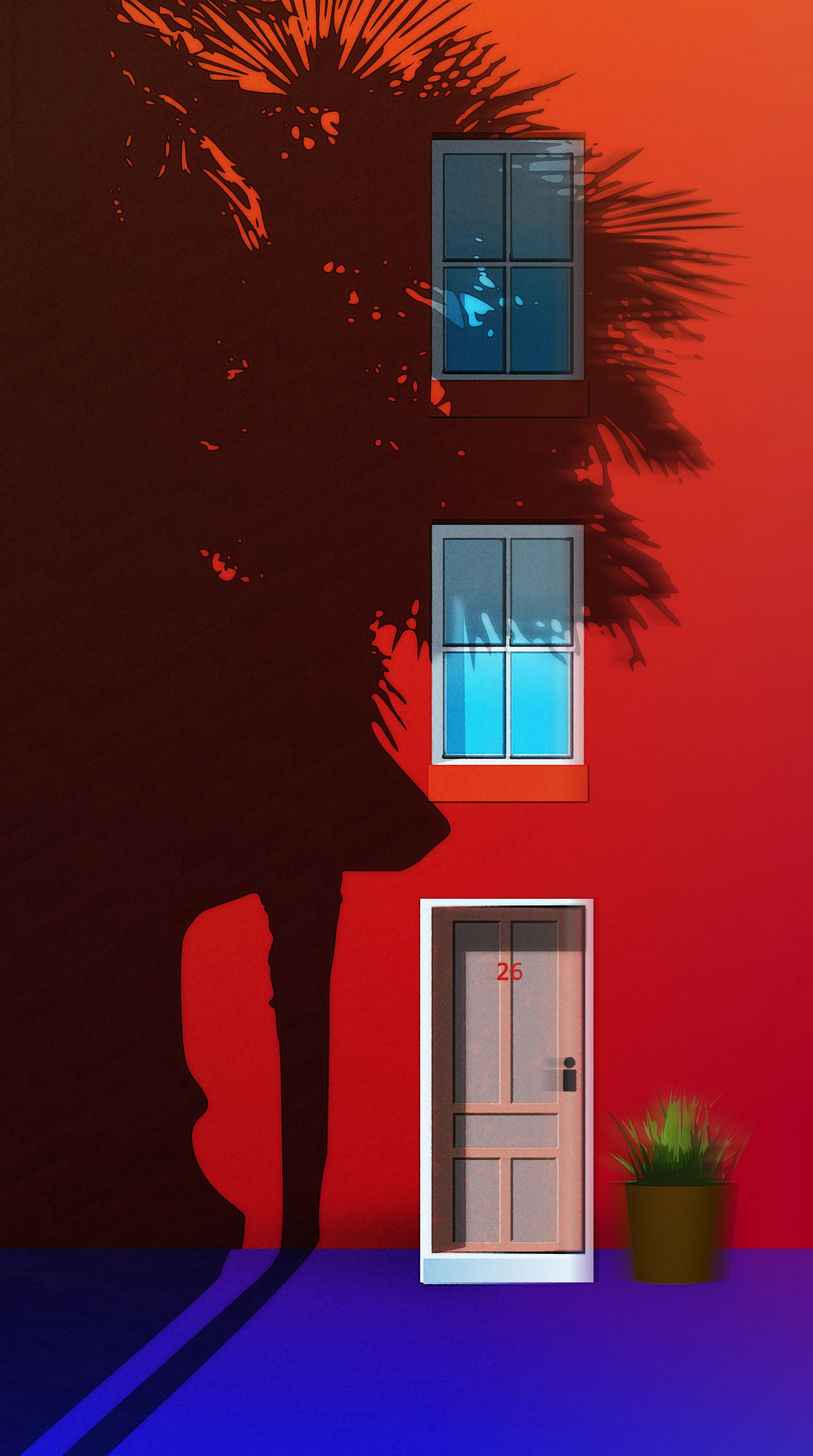 still 26 26 door illustration noise palm shadow shunte88 vector windows