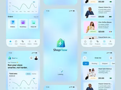 ShopFlow – eCommerce Store Management Mobile App UI app app design application ecommerce inventory inventory app inventory dashboard inventory management mobile mobile app mobile app ui product app product design sale storage store app store management ui design ux design
