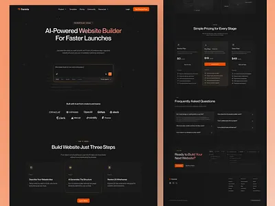 AI - Website Builder Landing page 2026 landing page ai ai landing page dark modee dribble interaction landingpage sass startup ui ux website builder