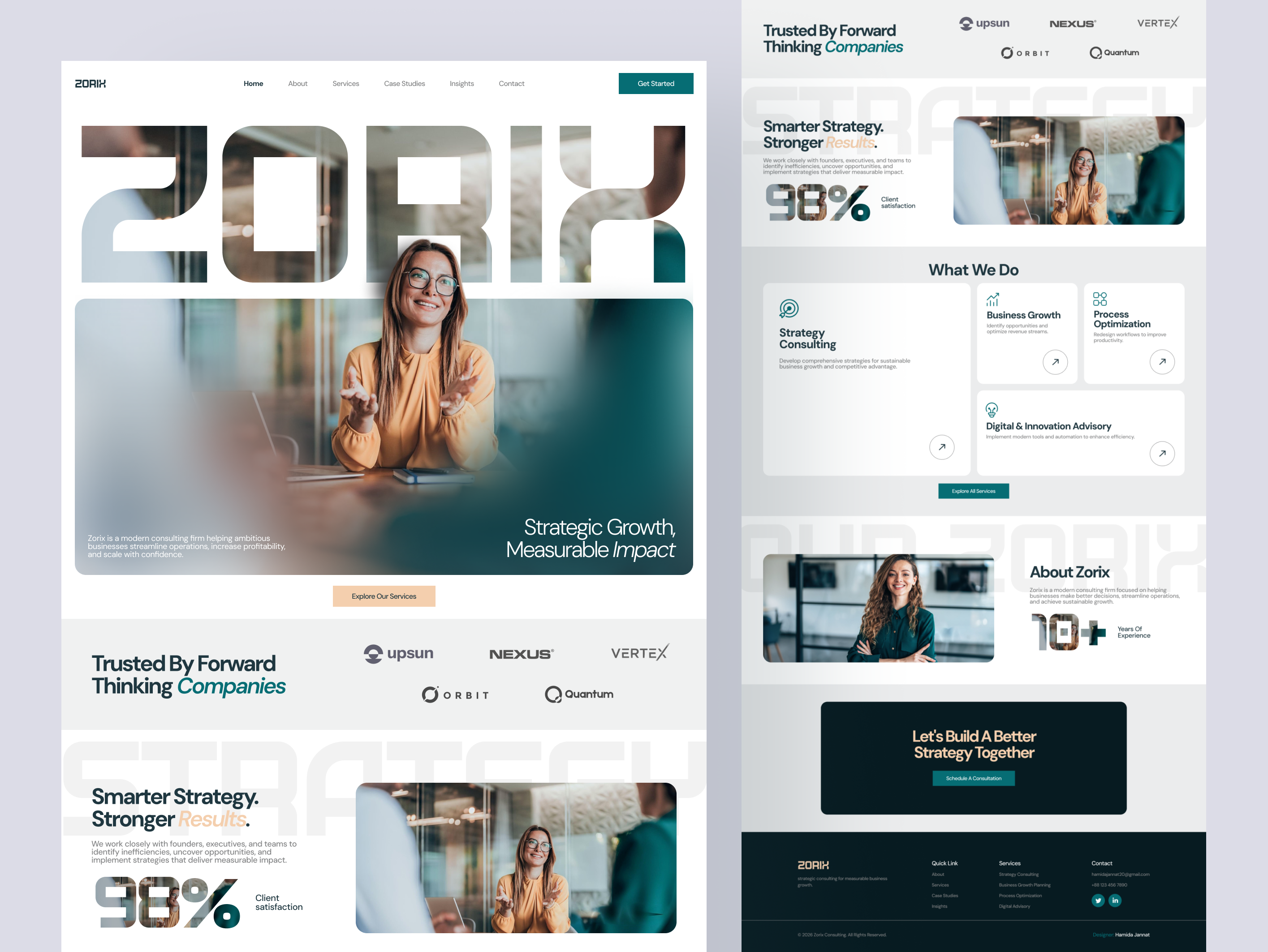 Zorix - Consulting firm website UI UX design, Website design branding figma landingpagedesign logo productdesign ui uidesign uxdesign webdesign