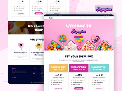 Mymybox- Candy subscriptions website 3d animation branding candy clean graphic design homepage design motion graphics subscriptions ui ux ui website design