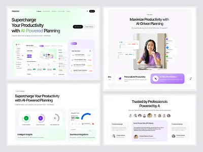 Landing Page UI interface product saas service startup ui ux web