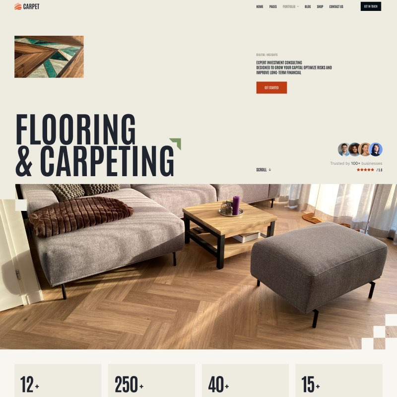 Carpet - Flooring, Tiles & Paving WordPress Theme design illustration ui web design web development webdesign woocommerce wordpress wordpress theme wordpress themes