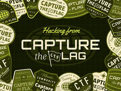 Capture the Flag '25 badge branding capture the flag coding cool ctf developer event go break it green hack hackathon hacker illustration mendix siemens stickers swag technology typography