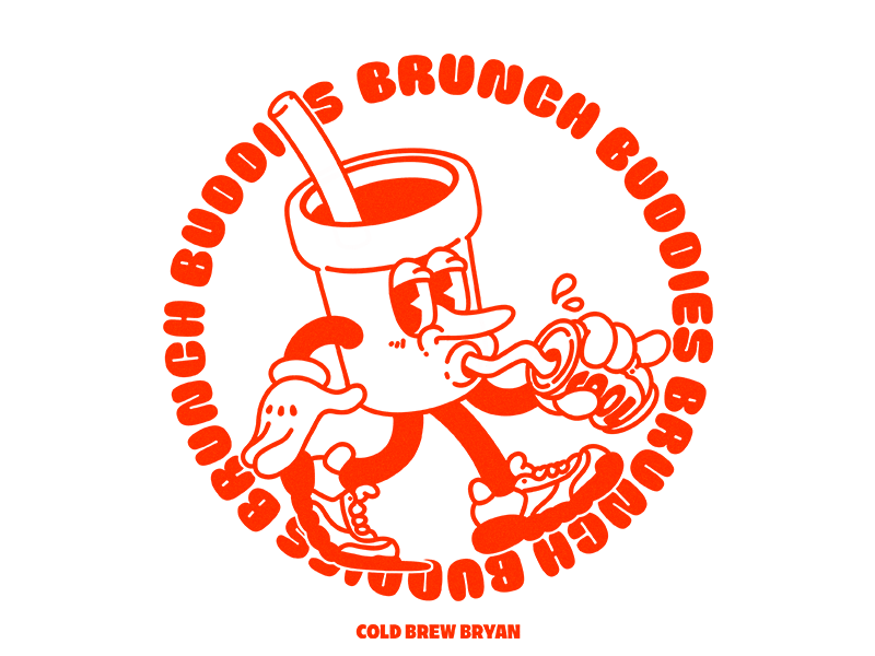 BrunchBuddies - Cold Brew Bryan branding character design flat illustration logo mascot procreate