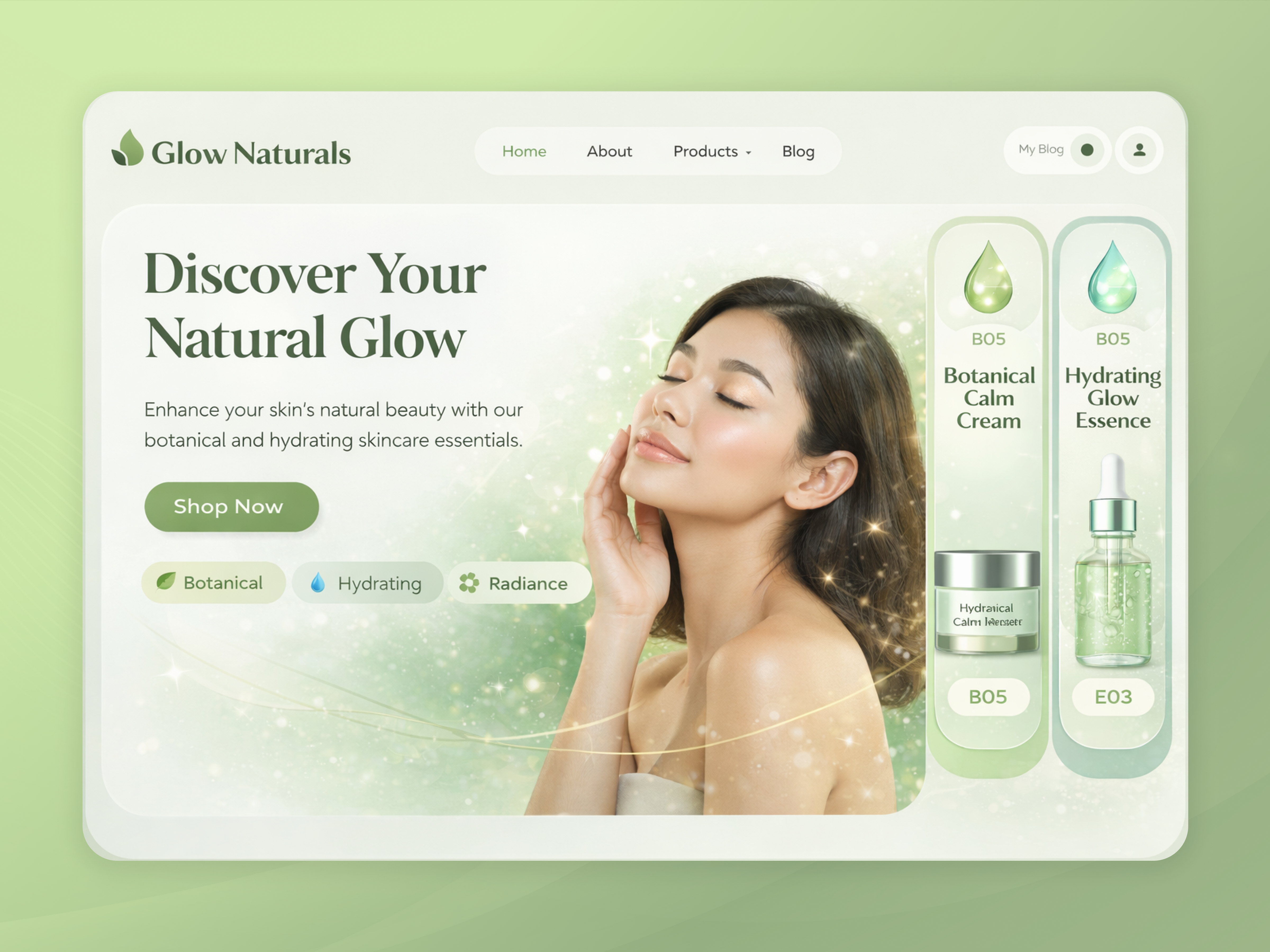 Skincare eCommerce Website UI in Figma